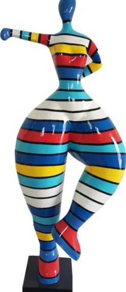 Casa Padrino Designer Deko Skulptur Frau beim Sport Mehrfarbig H. 132 cm - Dekofigur - Gartendeko Skulptur - Gartenfigur