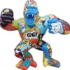 Casa Padrino Designer Deko Skulptur Gorilla Affe Bunt 125 x 60 x H. 102 cm - Wetterbeständige Dekofigur - Garten Terrassen Deko