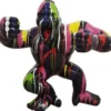 Casa Padrino Designer Deko Skulptur Gorilla Affe Schwarz / Mehrfarbig 80 x 40 x H. 70 cm - Wetterbeständige Dekofigur