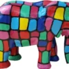 Casa Padrino Designer Deko Skulptur Elefant Mehrfarbig 90 x H. 70 cm - Wetterbeständige Gartendekofigur - Deko Tierfigur - Deko Accessoires