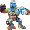 Casa Padrino Designer Deko Skulptur Gorilla Affe Bunt 214 x 100 x H. 185 cm - Wetterbeständige Dekofigur - Garten Terrassen Deko