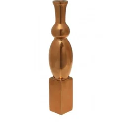 Casa Padrino Designer Deko Vase in Rotgold - Elegantes Metallobjekt - Höhe 30 cm, Breite 7 cm