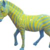 Casa Padrino Designer Deko Zebra Pferd Hellblau / Gelb 191 x H. 167 cm - Riesige Dekofigur - Lebensgroße Tierfigur - Gartendeko Skulptur