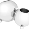 Casa Padrino Designer Edelstahl Flaschenhalter Silber 45 x 25,5 x H. 25,5 cm - Flaschenhalter für 2 Flaschen - Luxus Accessoires