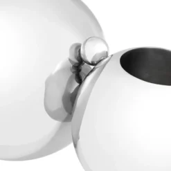 Casa Padrino Designer Edelstahl Flaschenhalter Silber 45 x 25,5 x H. 25,5 cm - Flaschenhalter für 2 Flaschen - Luxus Accessoires