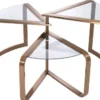 Casa Padrino Designer Edelstahl Beistelltisch mit Glasplatten Kupferfarben 109 x 58 x H. 56 cm - Designer Möbel