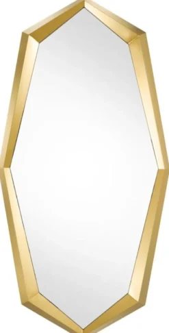 Casa Padrino Designer Edelstahl Spiegel / Wandspiegel Gold 90 x H. 180 cm - Luxus Qualität