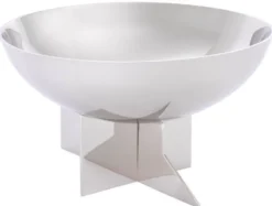 Casa Padrino Designer Edelstahl Schüssel Silber Ø 25 x H. 15 cm - Edle Deko Obstschale - Hotel & Restaurant Accessoires