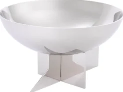 Casa Padrino Designer Edelstahl Schüssel Silber Ø 25 x H. 15 cm - Edle Deko Obstschale - Hotel & Restaurant Accessoires