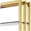 Casa Padrino Designer Edelstahl Regalschrank mit Rauchglas 120 x 46 x H. 230 cm - Luxus Hotel Möbel