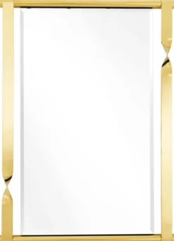Casa Padrino Designer Edelstahl Spiegel / Wandspiegel Gold 95 x 9 x H. 134 cm - Designermöbel