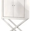 Casa Padrino Designer Edelstahl Schrank Silber - Luxus Wohnzimmer Möbel