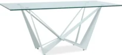 Casa Padrino Designer Esstisch mit gehärteter Glasplatte Weiß 180 x 90 x H. 76 cm - Luxus Esszimmer Möbel