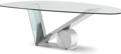 Casa Padrino Designer Esstisch Silber / Weiß 240 x 115 x H. 75 cm - Esszimmertisch mit Glasplatte - Moderne Esszimmer Möbel - Luxus Kollektion