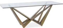 Casa Padrino Designer Esstisch mit Glasplatte Braun 200 x 100 x H. 76 cm - Luxus Esszimmer Möbel