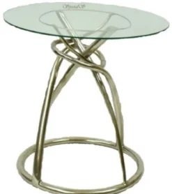 Casa Padrino Designer Esstisch Silber Ø 71 x H. 70 cm - Runder Esszimmertisch mit Glasplatte - Luxus Qualität