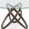 Casa Padrino Designer Esstisch Braun - Verschiedene Tischgrößen - Moderner runder Esszimmertisch mit Glasplatte - Esszimmer Möbel - Luxus Qualität - Made in Italy