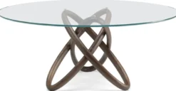 Casa Padrino Designer Esstisch Braun - Verschiedene Tischgrößen - Moderner runder Esszimmertisch mit Glasplatte - Esszimmer Möbel - Luxus Qualität - Made in Italy