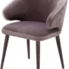 Casa Padrino Designer Esszimmerstuhl mit Armlehnen in Taupe 62 x 55 x H. 79 cm