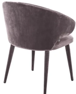 Casa Padrino Designer Esszimmerstuhl mit Armlehnen in Taupe 62 x 55 x H. 79 cm