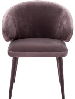 Casa Padrino Designer Esszimmerstuhl mit Armlehnen in Taupe 62 x 55 x H. 79 cm
