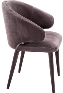 Casa Padrino Designer Esszimmerstuhl mit Armlehnen in Taupe 62 x 55 x H. 79 cm