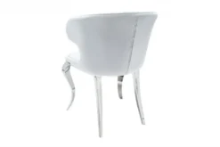 Casa Padrino Designer Esszimmerstuhl Samt / Grau 61 x 60 x H.79 cm - Esszimmermöbel