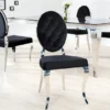 Casa Padrino Designer Esszimmer Stuhl Schwarz / Silber ohne Armlehne - Designer Stuhl