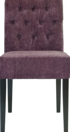 Casa Padrino Designer Esszimmer Stuhl Modell EF 283 in Lila Samt und Schwarz - 87 x 44 x 67 cm - Chesterfield Design