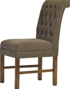 Casa Padrino Designer Esszimmer Stuhl ModEF 16 im Chesterfield Design Braun-Grau / Braun - 103 x 48 x 69 cm