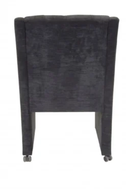 Casa Padrino Designer Esszimmer Stuhl / Sessel Modell EF 310 in Dunkelgrau - 87 x 60 x 65 cm - Stuhl mit Rollen für Gastronomie