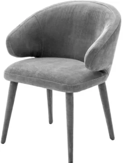 Casa Padrino Designer Esszimmerstuhl mit Armlehnen in Grau 62 x 55 x H. 79 cm
