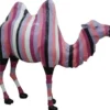 Casa Padrino Designer Gartendeko Skulptur Kamel Mehrfarbig 210 x H. 185 cm - Gartenfigur - Riesige Dekofigur - Lebensgroße Tierfigur