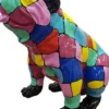Casa Padrino Designer Gartendeko Skulptur Hund Bulldogge Mehrfarbig 67 x H. 70 cm - Gartendeko Figur - Wetterbeständige Gartenfigur