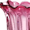 Casa Padrino Designer Glas Blumenvase Rosa Ø 25 x H. 35 cm - Luxus Deko Vase