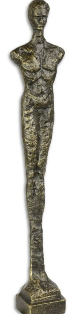 Casa Padrino Designer Gusseisen Figur Stehender Mann Antik Gold 8,1 x 5,4 x H. 43 cm - Luxus Dekofigur