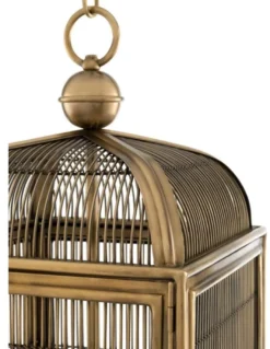 Casa Padrino Designer Hängeleuchte / Laterne Antik Messing 38 x 38 x H. 81 cm - Luxus Hängelampe