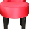 Casa Padrino Designer Hocker Boston Rot/Schwarz mit Bling Bling Steinen - Barock Schminktisch Stuhl, 56 cm hoch