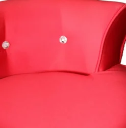 Casa Padrino Designer Hocker Boston Rot/Schwarz mit Bling Bling Steinen - Barock Schminktisch Stuhl, 56 cm hoch