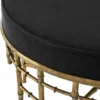 Casa Padrino Designer Hocker Vintage Messing / Schwarz 69 x H. 48,5 cm - Luxus Rundhocker
