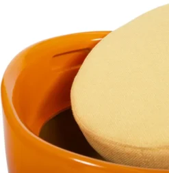 Casa Padrino Designer Hocker Orange mit Sitzpolster und Stauraum unter dem Sitz