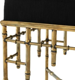 Casa Padrino Designer Hocker Vintage Messing / Schwarz 40 x 40 x H. 48,5 cm - Luxus Sitzhocker