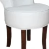 Casa Padrino Designer Hocker Boston Weiß / Braun - Barock Schminktisch Stuhl