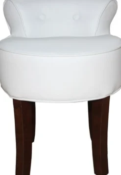 Casa Padrino Designer Hocker Boston Weiß / Braun - Barock Schminktisch Stuhl