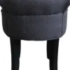 Casa Padrino Designer Hocker Boston Grau / Schwarz - Barock Schminktisch Stuhl