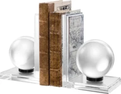 Casa Padrino Designer Kristallglas Buchstützen 2er Set - Luxus Kollektion