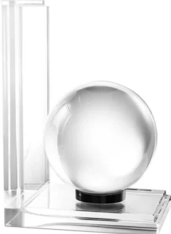 Casa Padrino Designer Kristallglas Buchstützen 2er Set - Luxus Kollektion