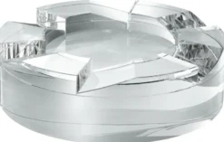 Casa Padrino Designer Kristallglas Schale Ø 24 x H. 7 cm - Runde Deko Schale - Schreibtisch Deko - Luxus Qualität