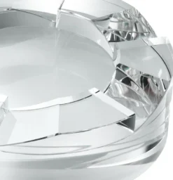 Casa Padrino Designer Kristallglas Schale Ø 24 x H. 7 cm - Runde Deko Schale - Schreibtisch Deko - Luxus Qualität
