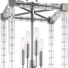 Casa Padrino Designer Kronleuchter Silber 34,5 x 34,5 x H. 56 cm - Moderner Luxus Kristallglas Kronleuchter